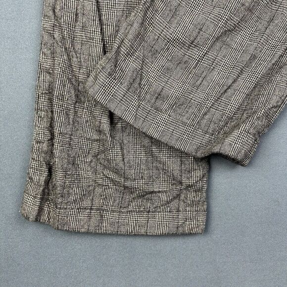 Theory Pants Womens 4 Black Plaid Wide Leg Flare Career Office Flannel Trouser* - Picture 10 of 16